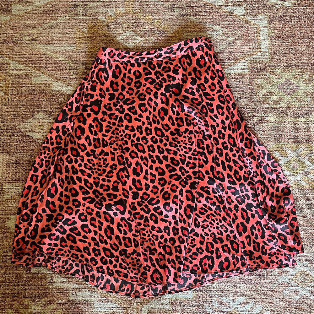 Pink Leopard Print Women's Skirt